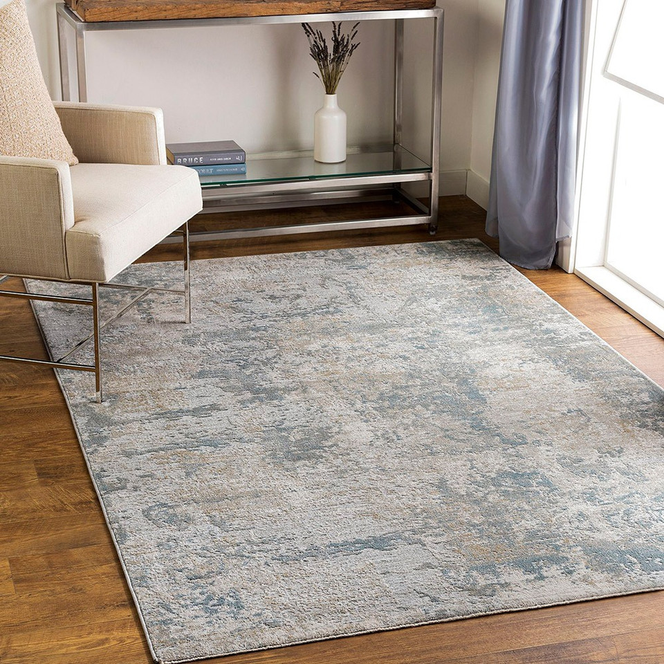 Brunswick Abstract Modern Blue Grey Rug