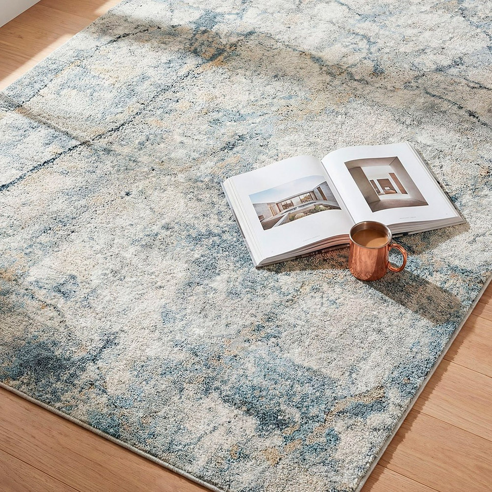 Avellino Abstract Modern Marble Grey Rug