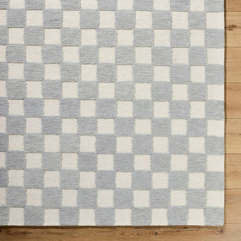 Klopp Modern Wool Checkered Grey Rug