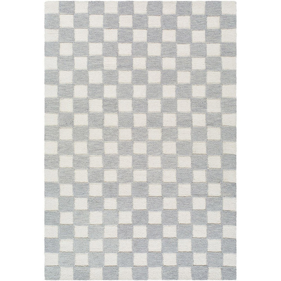 Klopp Modern Wool Checkered Grey Rug