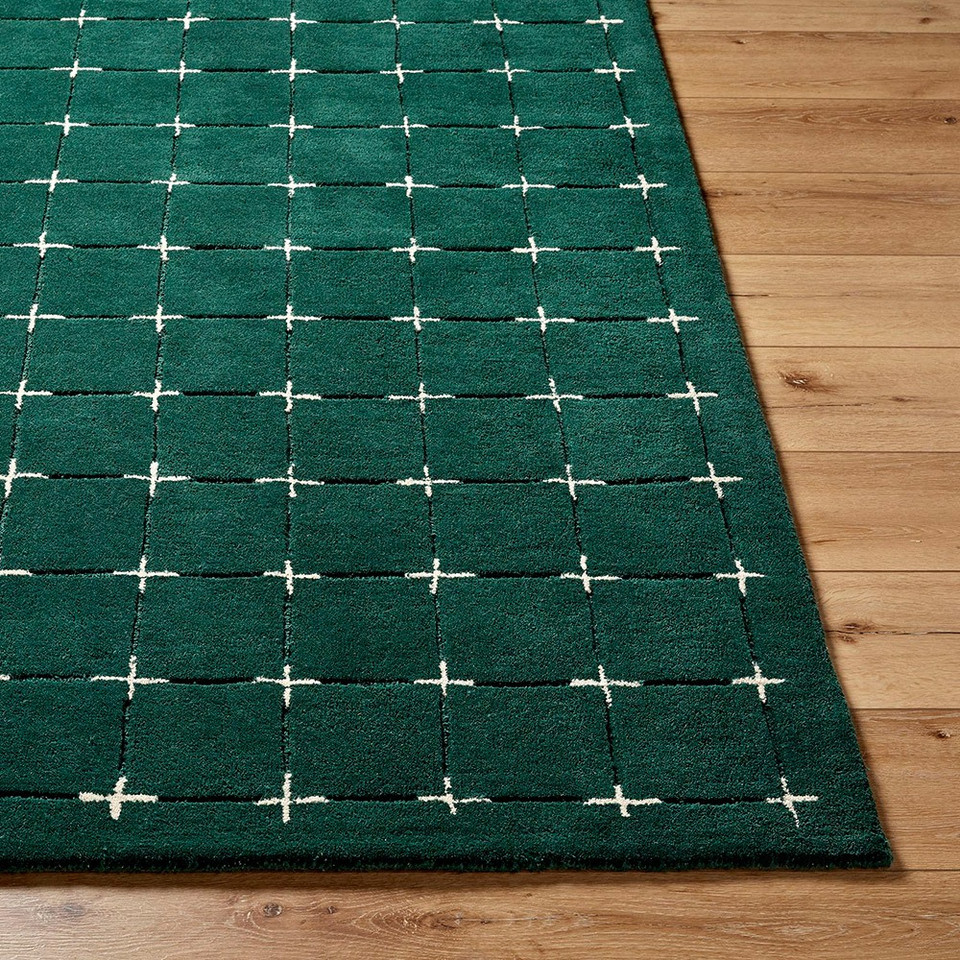 Brook Modern Wool Green Rug