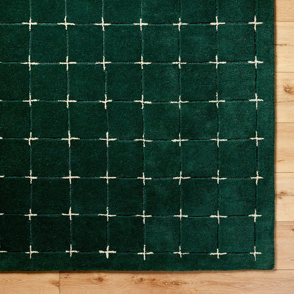 Brook Modern Wool Green Rug