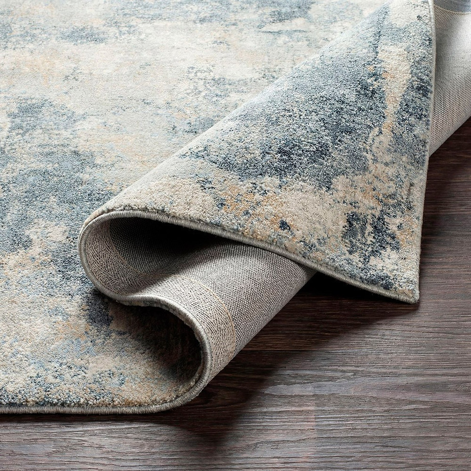 Avellino Abstract Modern Marble Blue Rug