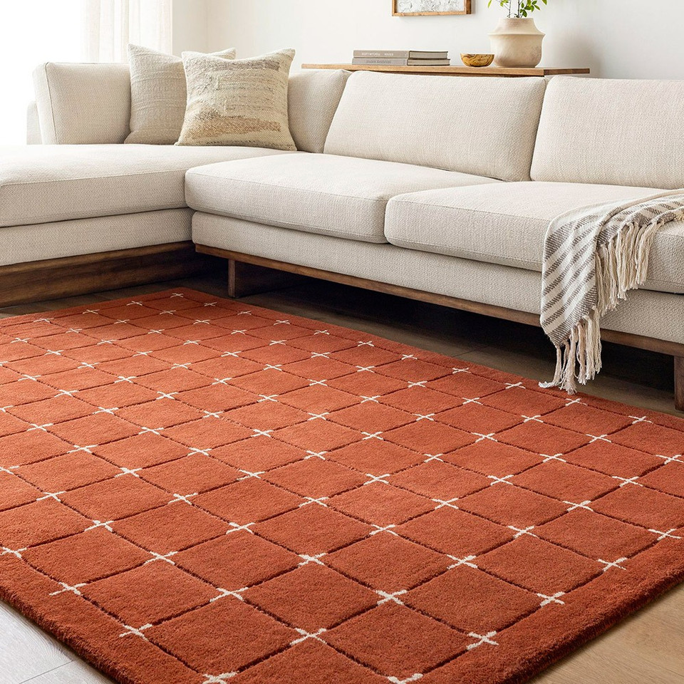 Brook Modern Wool Terracotta Rug