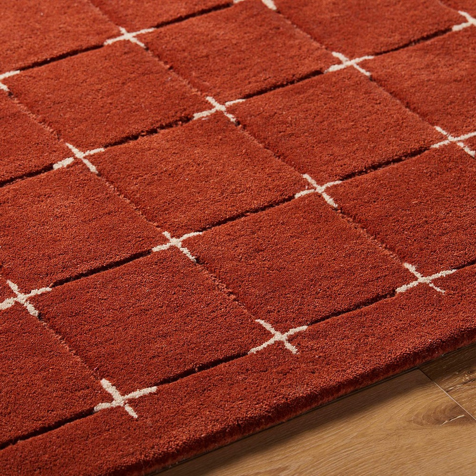 Brook Modern Wool Terracotta Rug