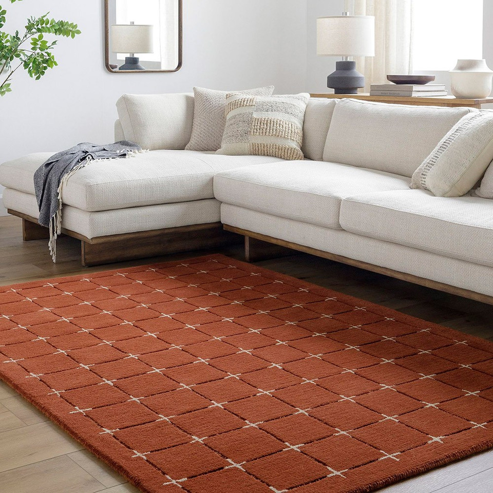 Brook Modern Wool Terracotta Rug