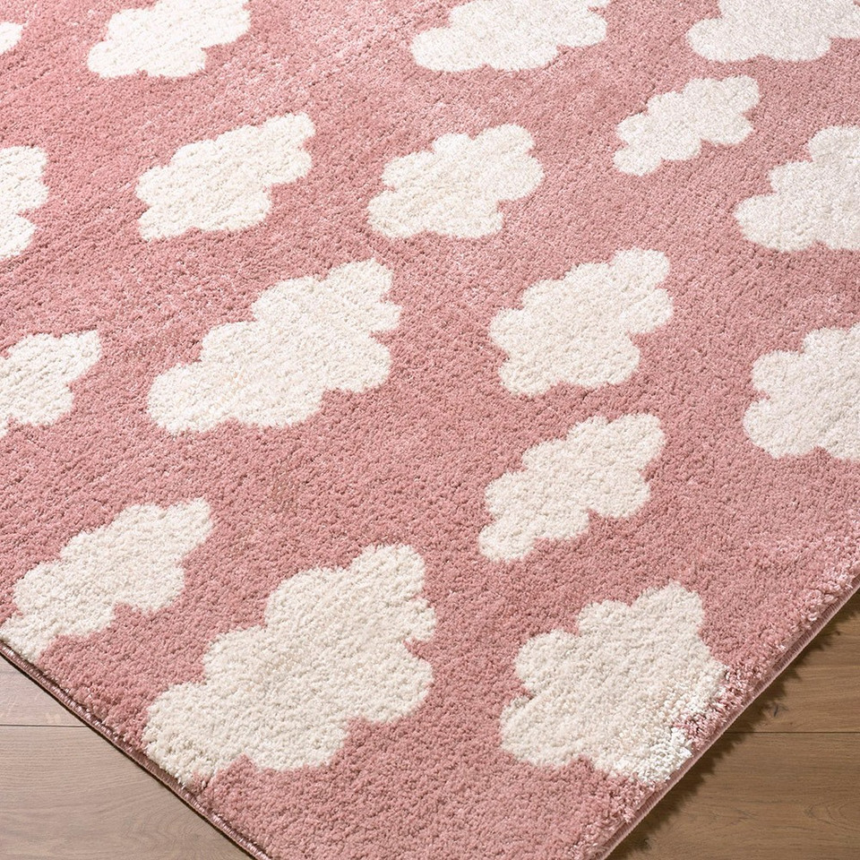 Fossay Washable Cloud Shaggy Pink Rug
