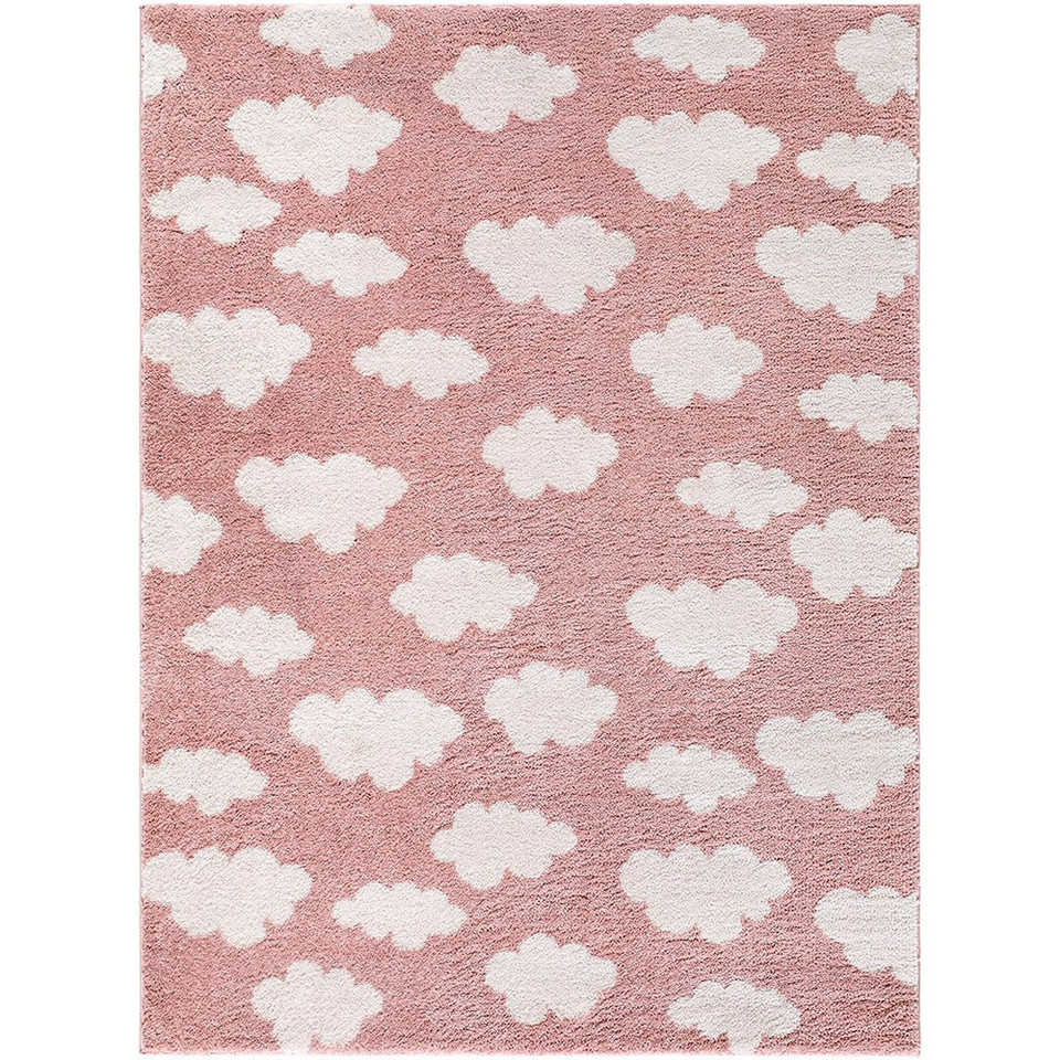 Fossay Washable Cloud Shaggy Pink Rug