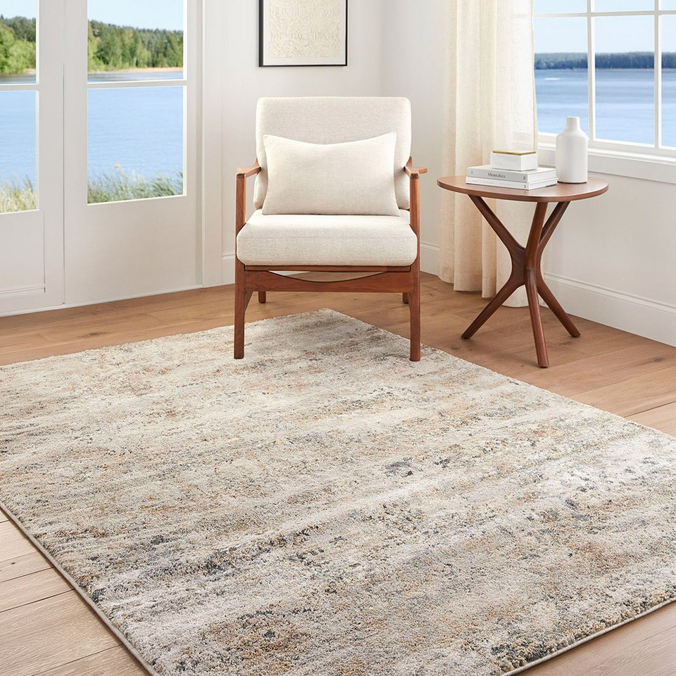 Avellino Abstract Modern Marble Blue Grey Rug