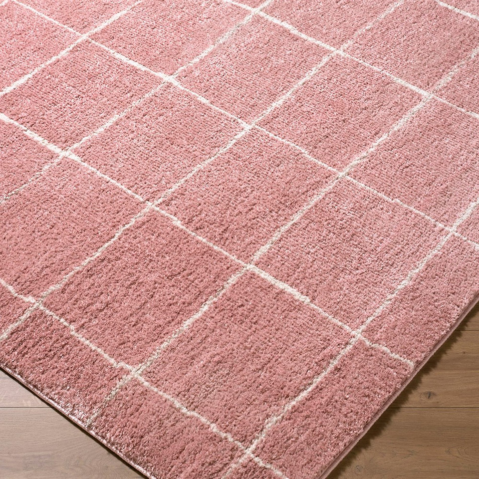 Fossay Washable Modern Shaggy Pink Rug