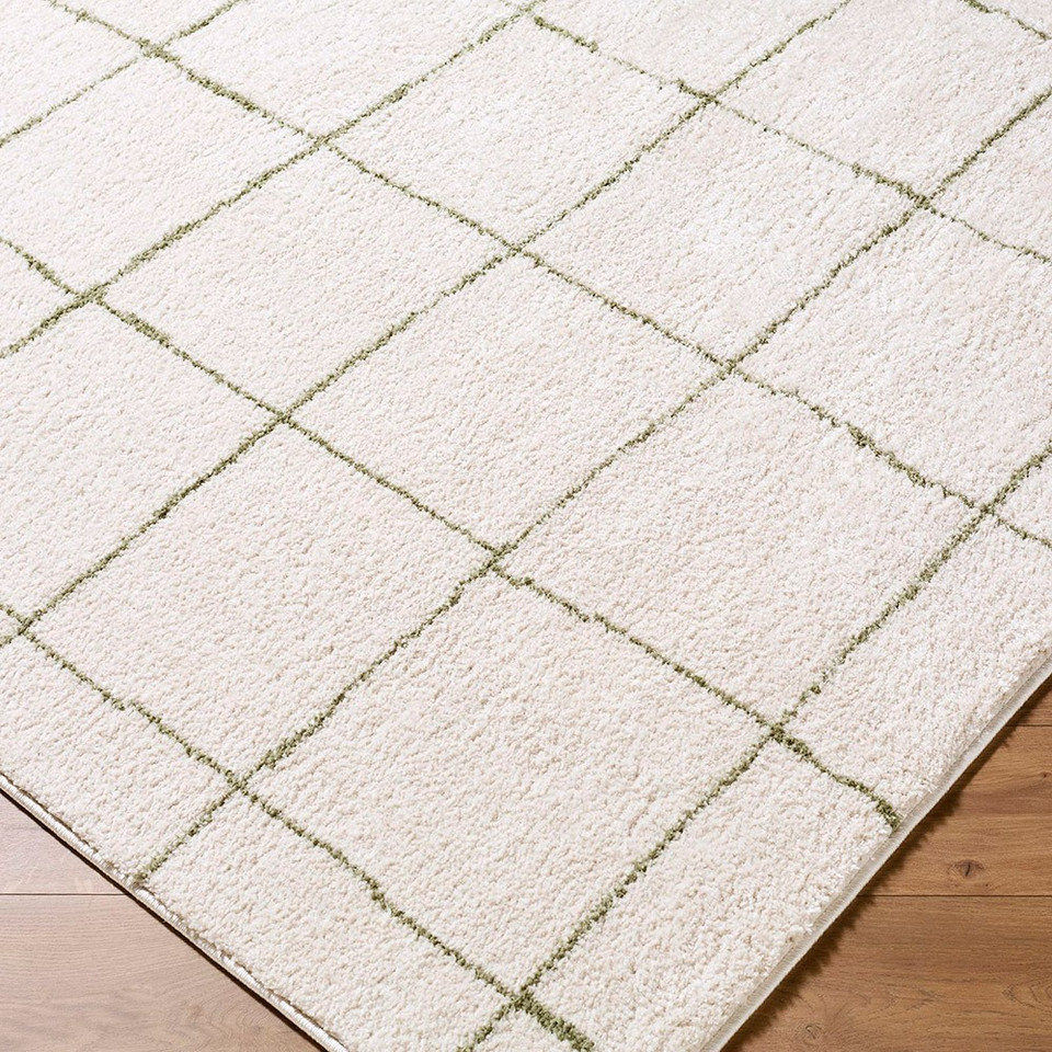 Tivoli Shaggy Grid Green Rug