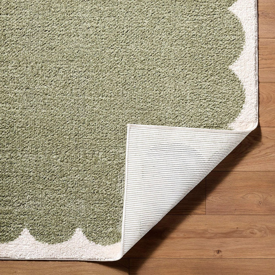 Tivoli Shaggy Border Green Rug