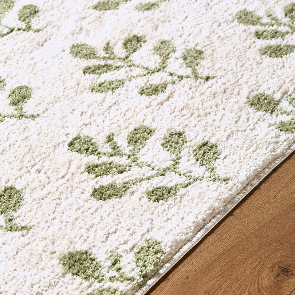 Tivoli Shaggy Floral Green Rug