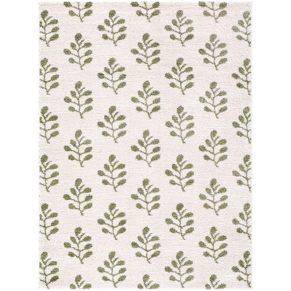 Tivoli Shaggy Floral Green Rug