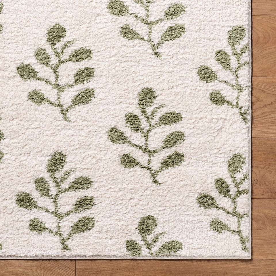 Tivoli Shaggy Floral Green Rug