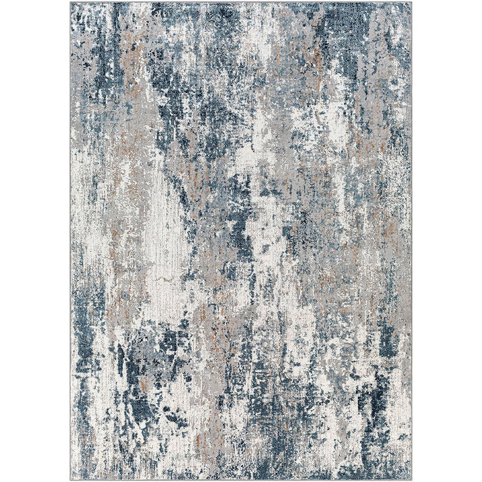 Allegro Abstract Modern Marble Blue Grey Rug