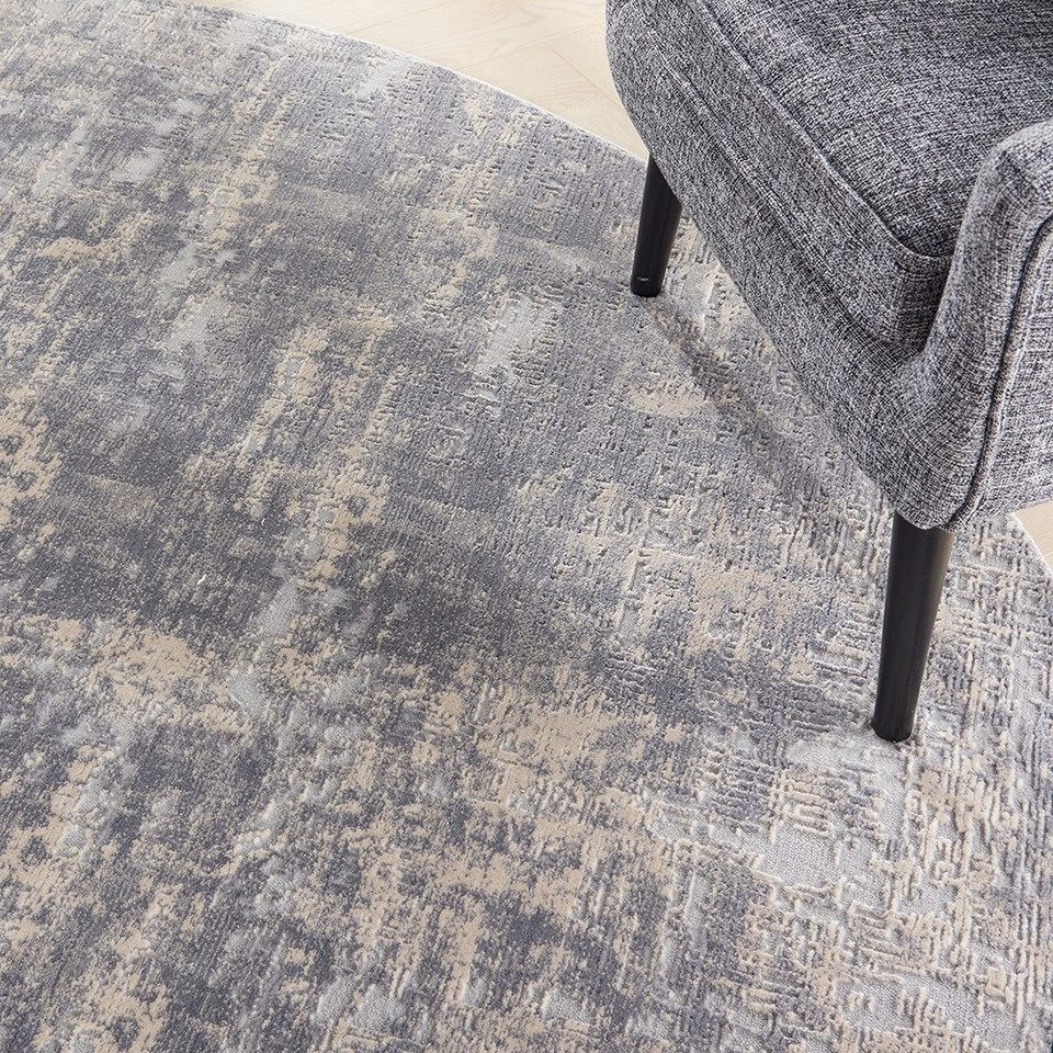 On Sale Rustic Textures RUS01 Ivory Silver Abstract Rug 120x180cm