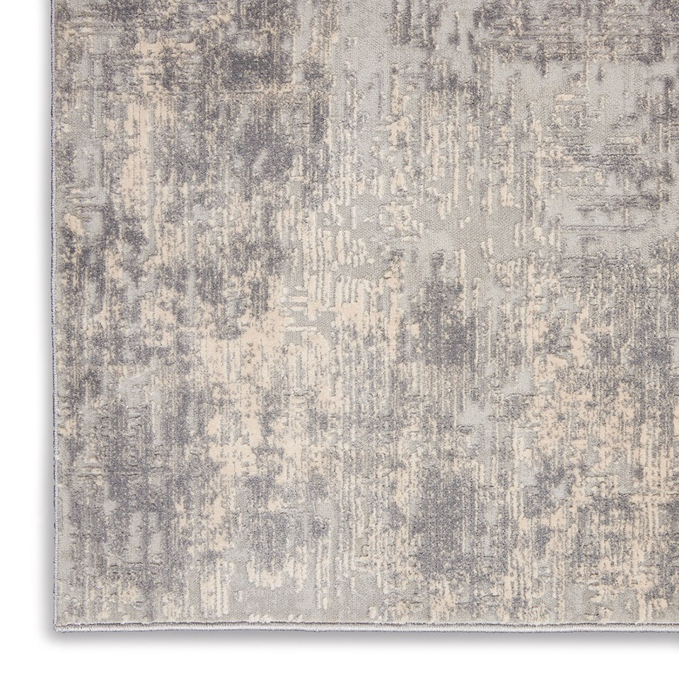 On Sale Rustic Textures RUS01 Ivory Silver Abstract Rug 120x180cm
