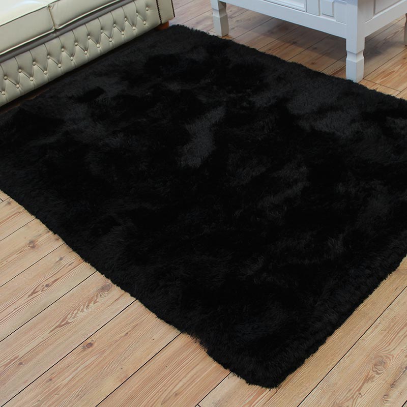 Ultra Thick Plush Shaggy Rug Black