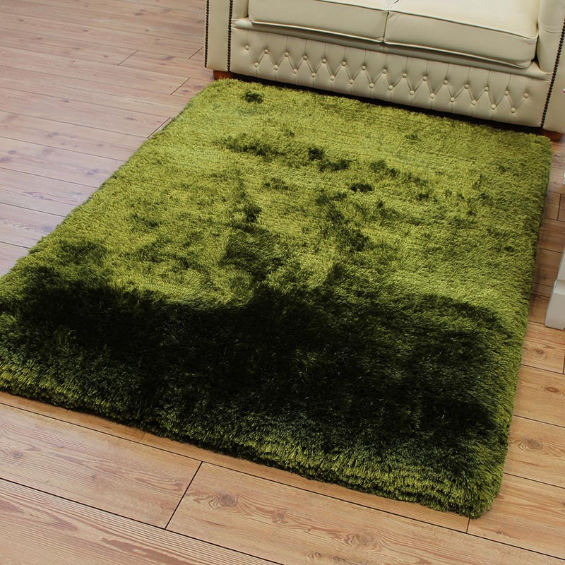 Ultra Thick Plush Shaggy Rug Green