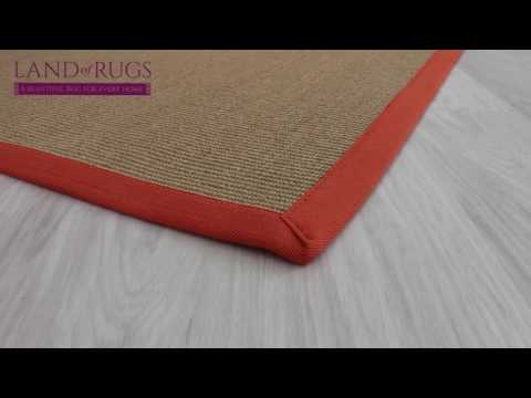 Sisal Rug Linen Orange Border