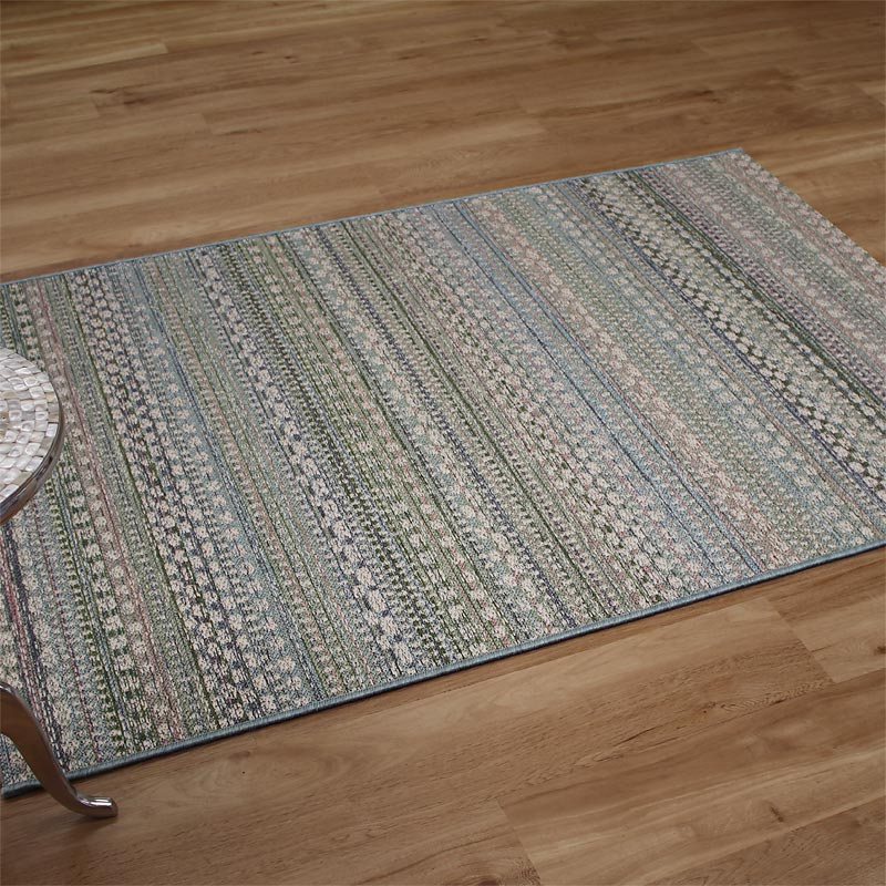 Flatweave Brighton Outdoor Rug Green Blue Pink