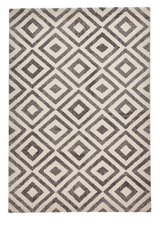 Elegant Geometric 4893 Grey White Rug