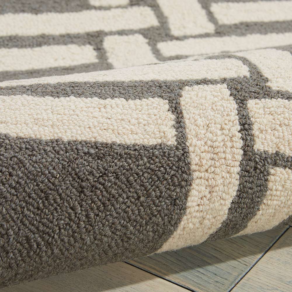 Linear Woolen Rug Grey Ivory LIN04