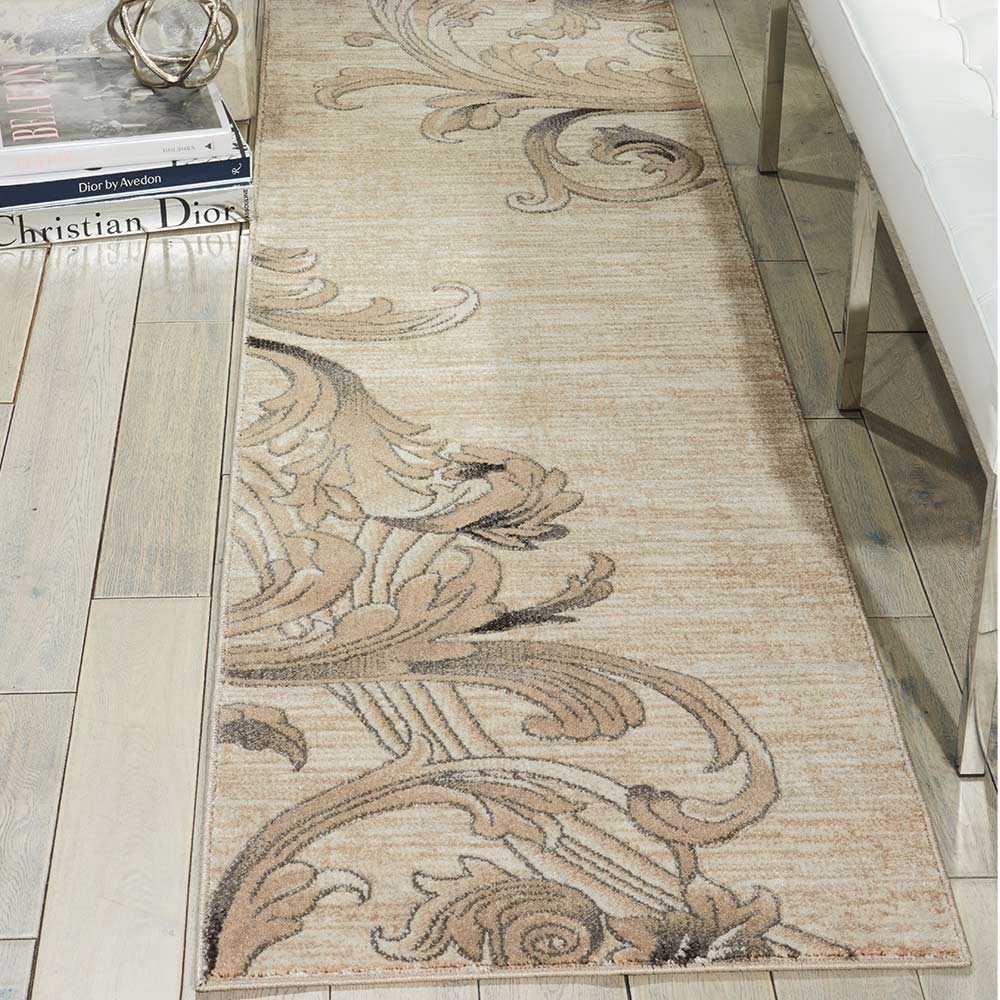 Vine Leaf Design Maxell Rug MAE05 Mocha