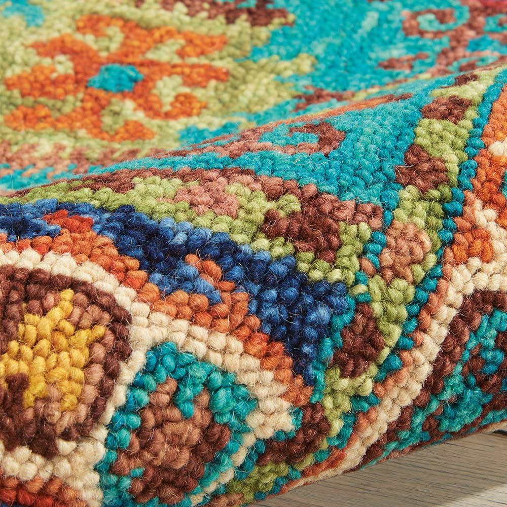 Vibrant Wool rug Teal VIB09