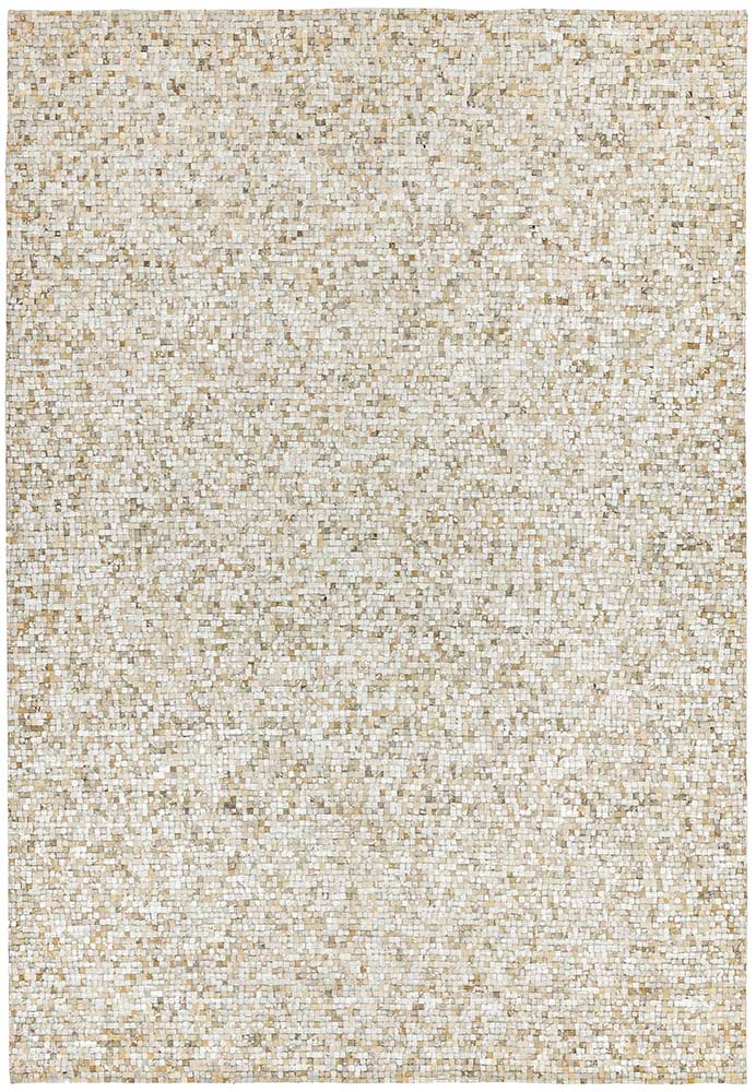 Elona Mosaic Cowhide Rug Silver