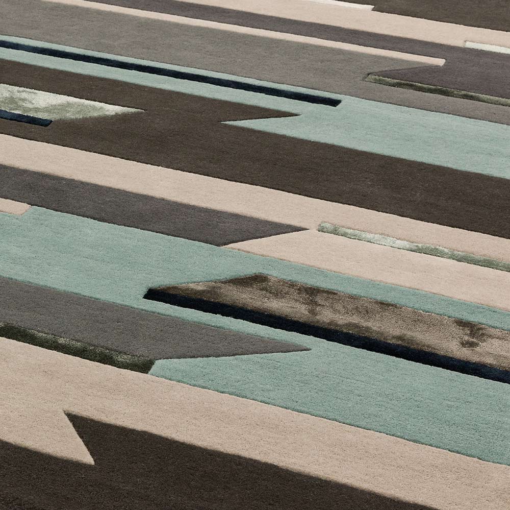 Matrix 63 Rhombus Blue Rug