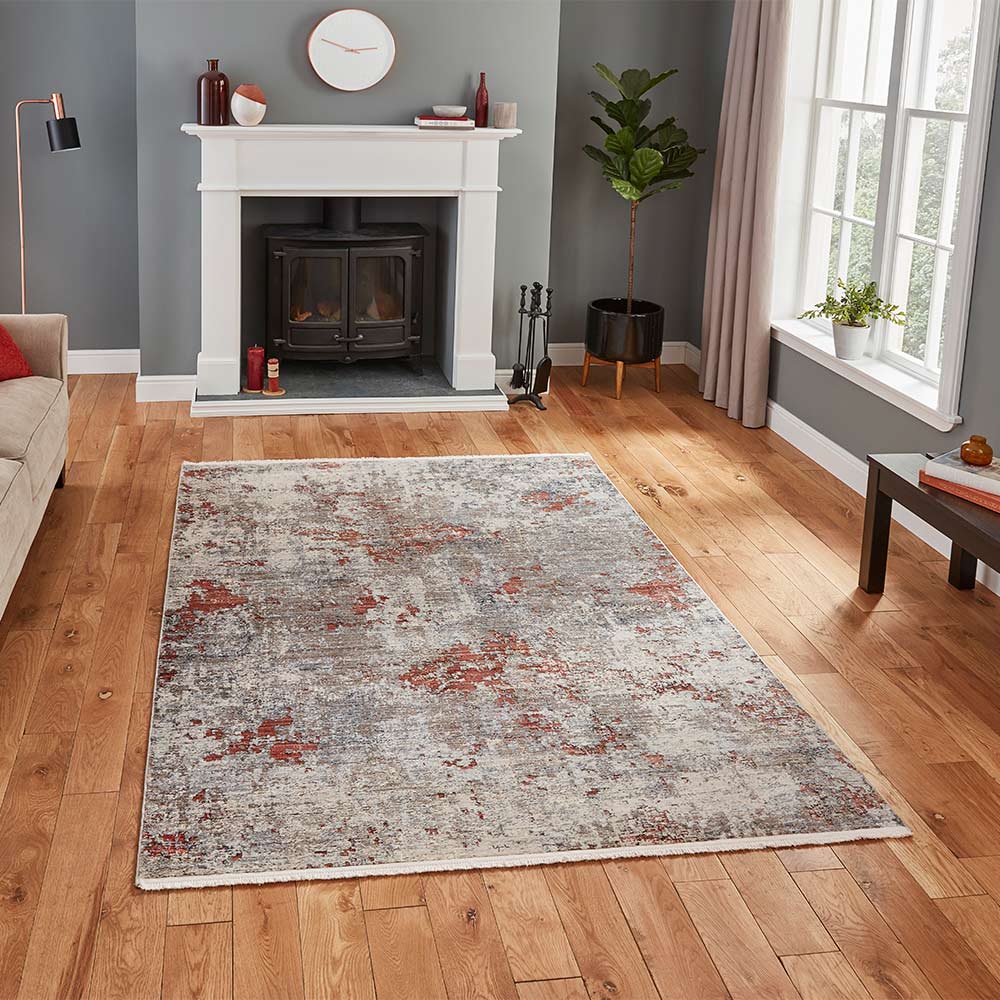 Athena 18597 Abstract Grey Terracotta Rug