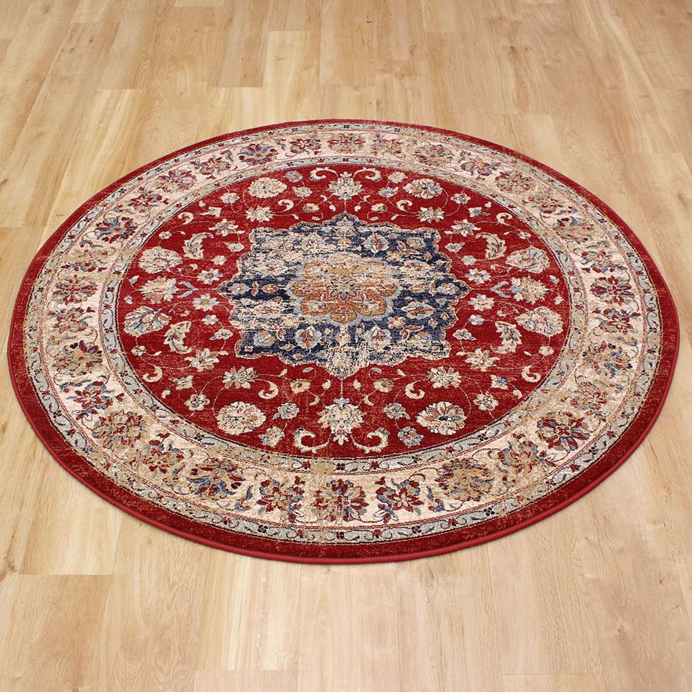 Da Vinci Rug Burgundy Gold 570559 1464 160x160cm CIRCLE