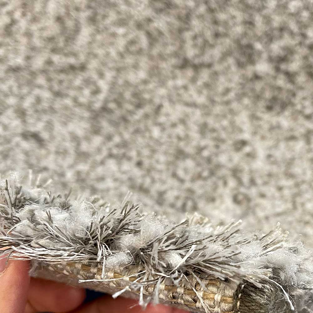 Grey Silver Shaggy Wool Mix Rug 927