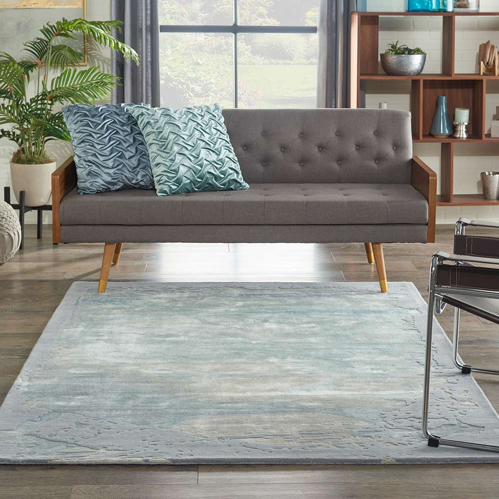 Prismatic PRS19 Seafoam Silver Modern Rug