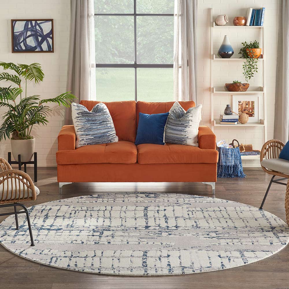 Twilight TWI10 Ivory Navy Modern Rug