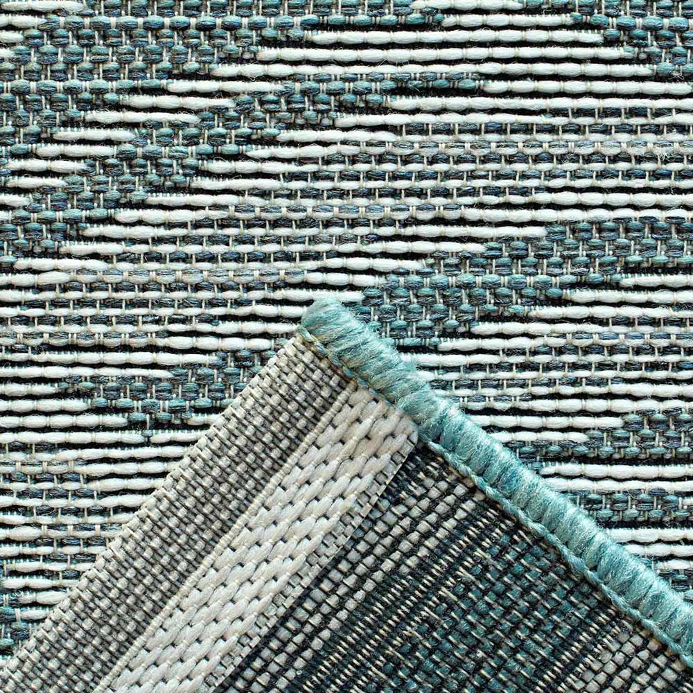 Indoor Outdoor Rug Aqua Leaf Newquay