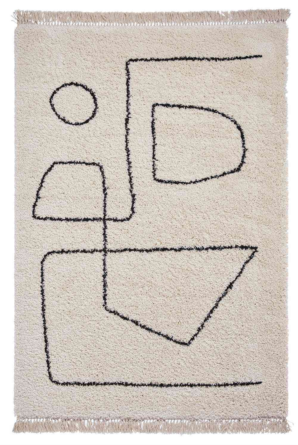 Boho Rug A474 White Black