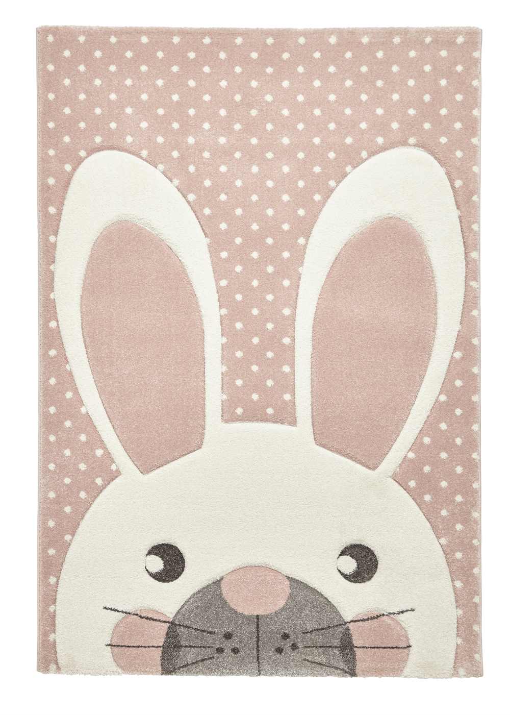 Large Pink Rabbit Rug for Kids