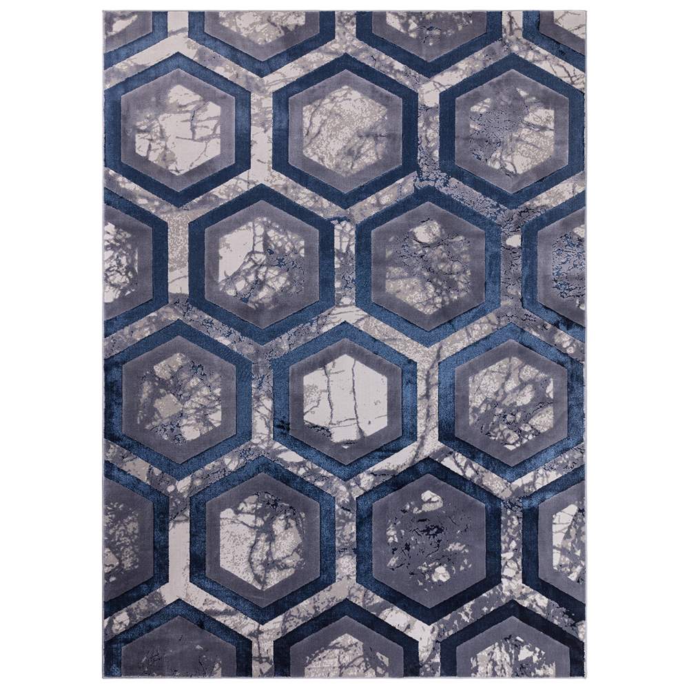 Aurora AU19 Hexagon Rug Marble Blue