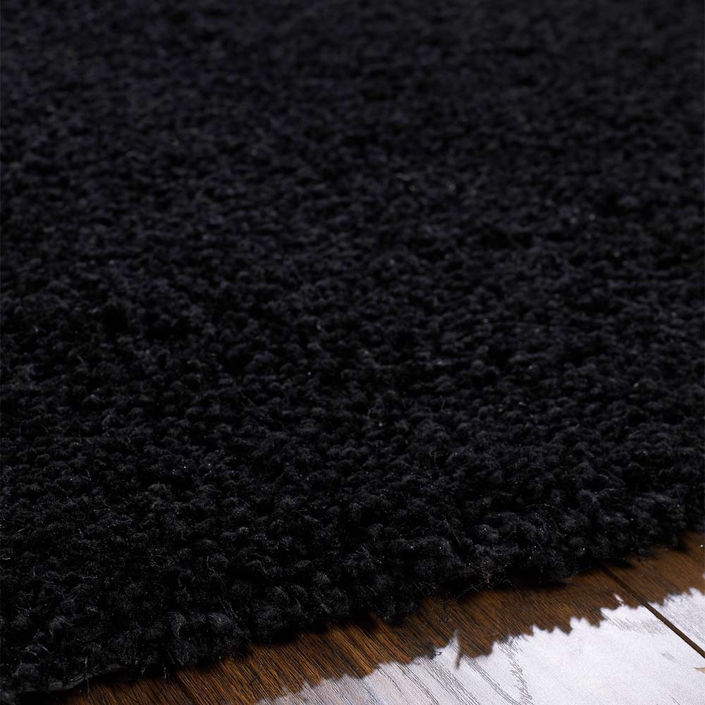 Origins Chicago Black Thick Shaggy Rug