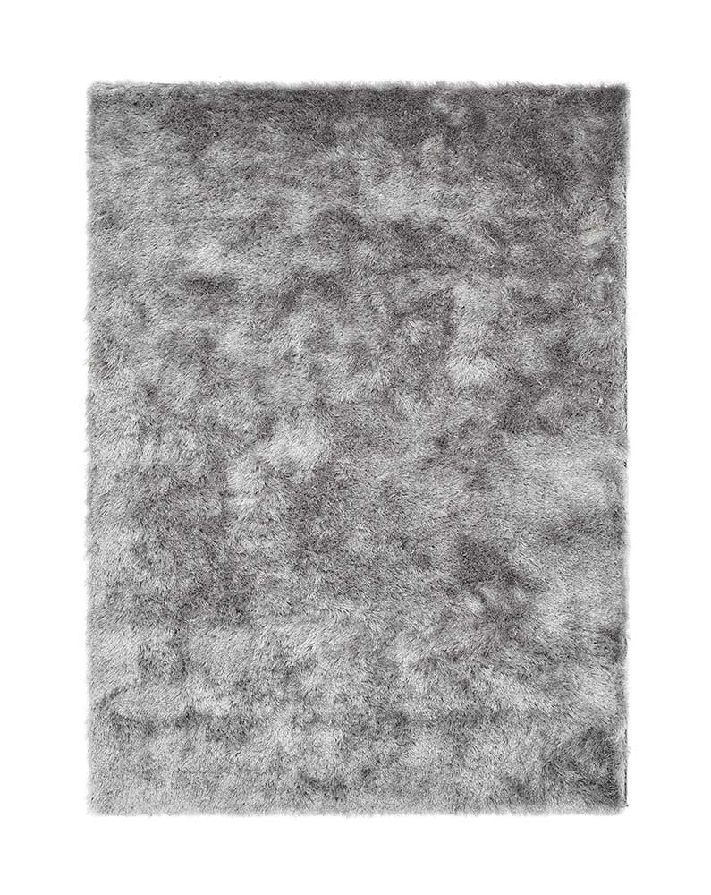 Origins Glamour Shimmer Silver Ridged Shaggy Rug