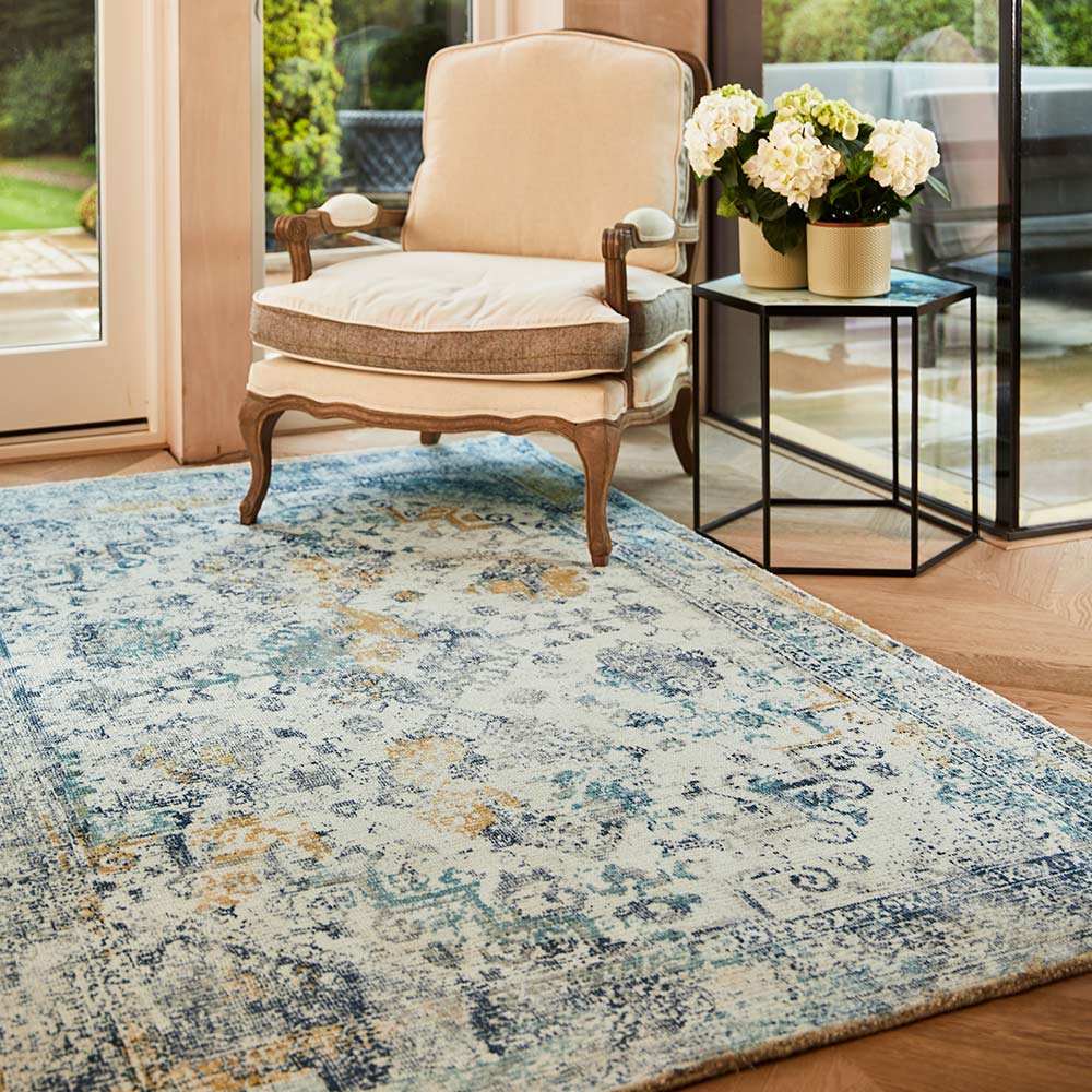 Origins Vogue Blue Ochre Faded Heritage Rug