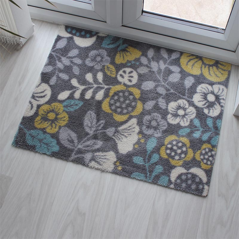 Floral Teal Doormat