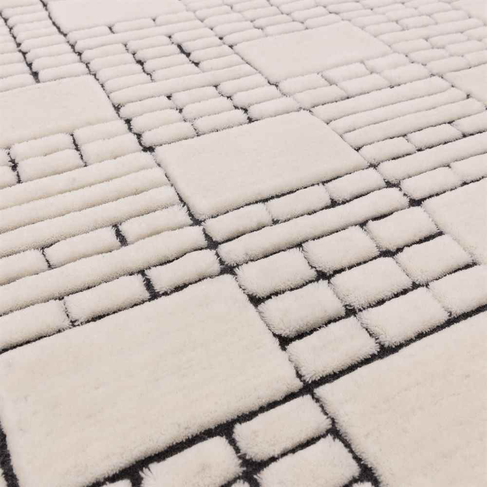 Empire New Zealand Wool Rug Cream Black