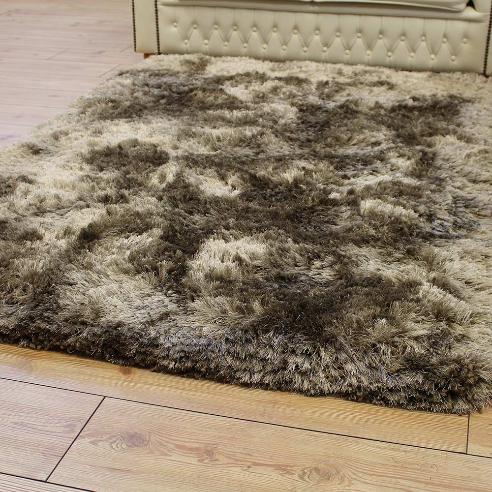 Ultra Thick Plush Shaggy Rug Taupe Beige