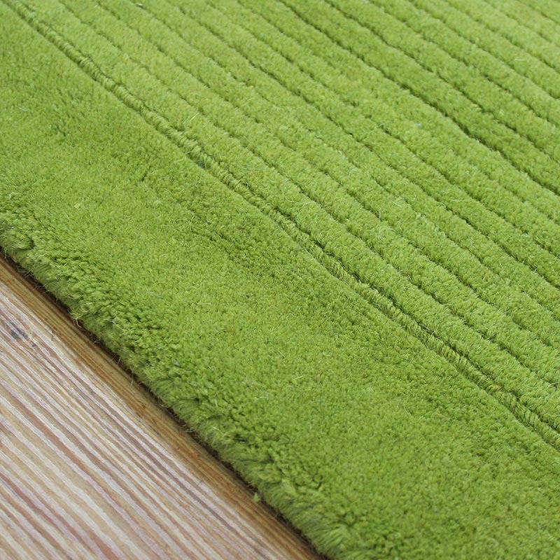 Green SM Large wool plain rug