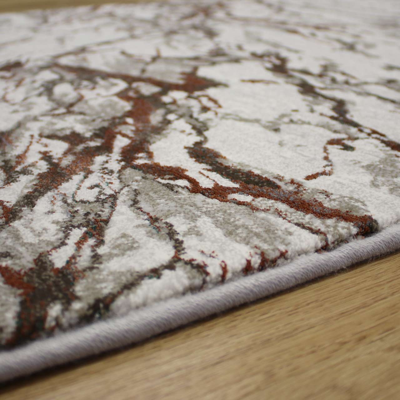 Quartz Cloud Metallic Rust Rug