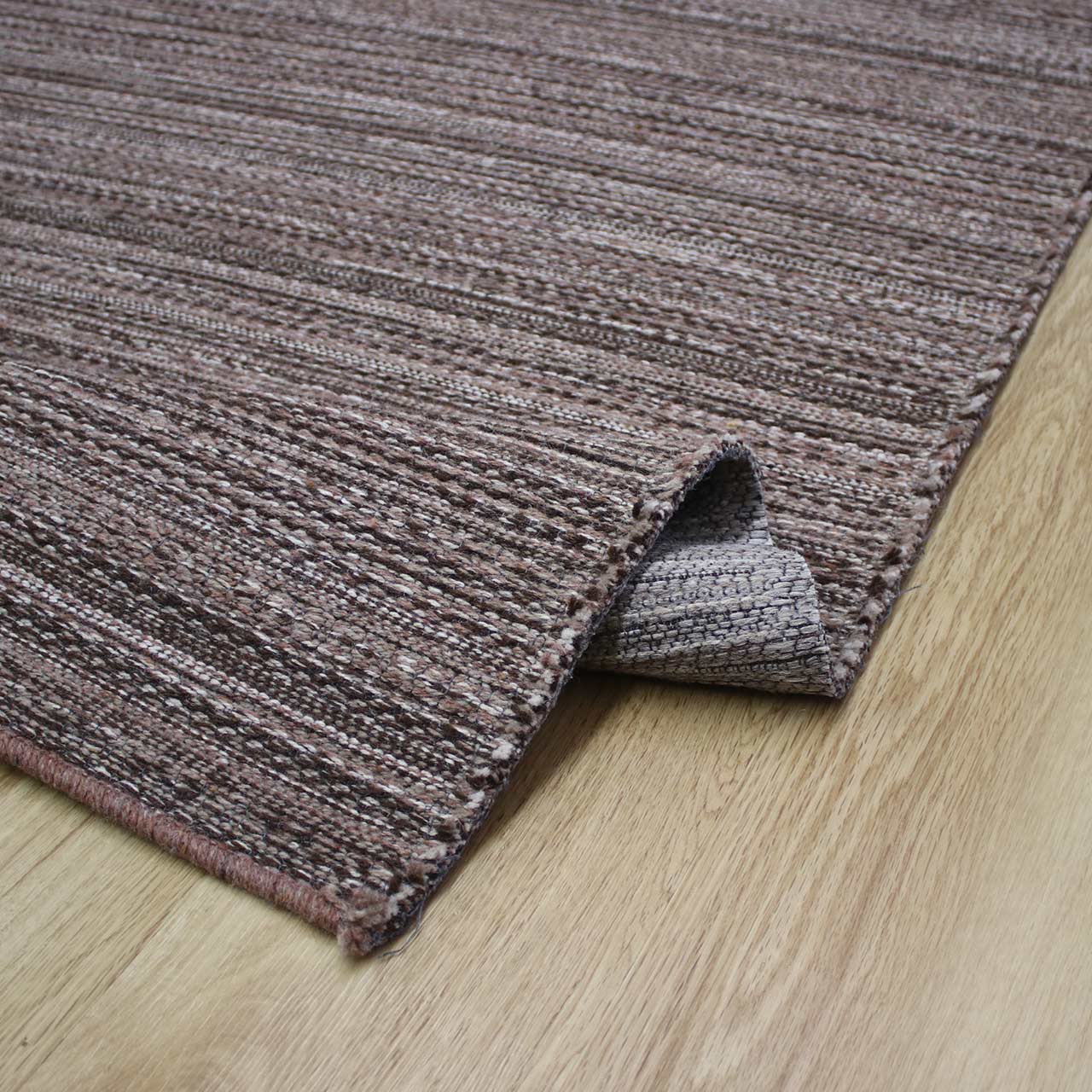 Goa Flatweave Brown Wool Rug